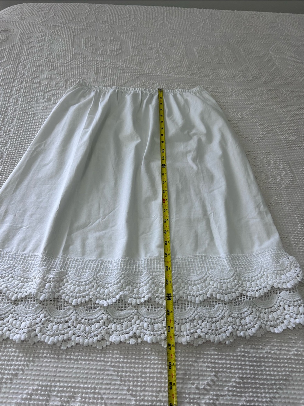 Grace Karin White lace trim below knee skirt - Picture 2 of 4